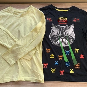 Spotted Zebra Boys Long Sleeve T-Shirt Bundle S 6 7 Cat Video Game Tee Cotton - Picture 1 of 21