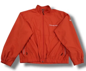 Vintage New York Times Newspaper Mens Large Embroidered Full Zip Orange Jacket - Picture 1 of 15