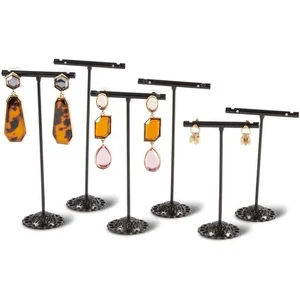 6 Pack Metal Earring Organizer T Stand Display Jewelry Necklaces Bracelet Holder - Picture 1 of 7