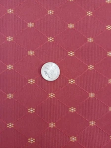 2/3 Yd Tomato Red/Gold Trellis Jacquard Fabric for Upholstery, 56" Wide, Heavy - Picture 1 of 2