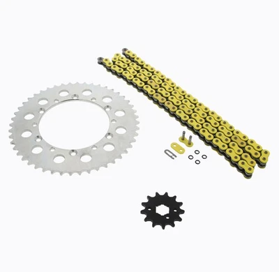 Cadena y piñones para Kawasaki KX500 KX 500 1989-2004 junta tórica amarilla 13/48 114L Foto 1 de 4
