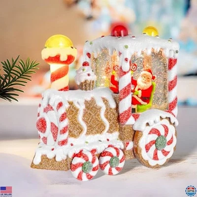 Globos de nieve de Navidad tren de postres linterna brillante de agua con temporizador 6H Foto 1 de 4