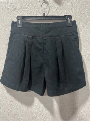 Pantalones Cortos Abercrombie and Fitch Mezcla de Lino Negro Talla S Playa Costera Foto 1 de 4
