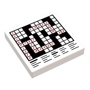Crossword Puzzle (2x2 Tile) for minifigs made using LEGO parts - B3 Customs - Picture 1 of 1