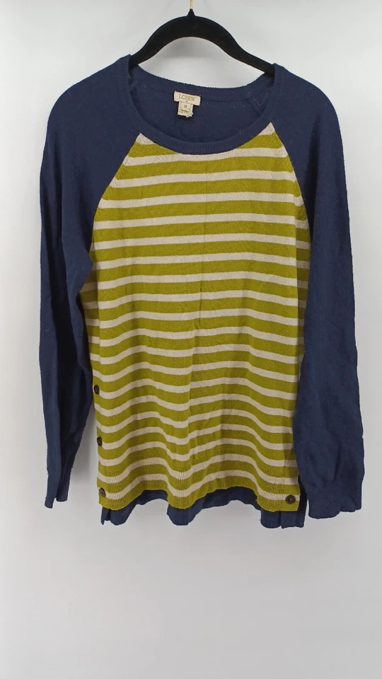 Suéter a rayas con botones laterales para mujer J.Crew talla mediana multicolor. Foto 1 de 4