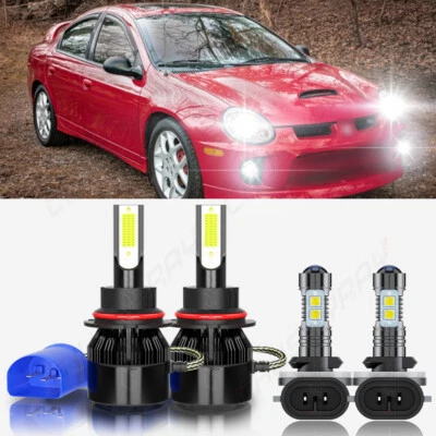 Farol de LED Hi/Lo Beam + lâmpadas de neblina para Dodge Neon 1995-2000 4X 6000K - Imagem 1 de 4