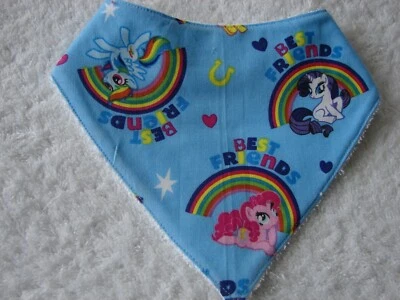 My Little Pony Blue Bandana Dribble Bibs Cotton Front Towelling Back Handmade - image 1 of 2