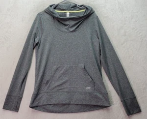 Marika Sweatshirt Women's Medium Gray Polyester Long Raglan Sleeve Hooded Logo - Picture 1 of 7
