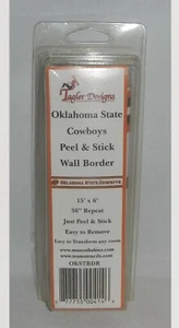 Oklahoma State University OSU Cowboys NCAA Peel & Stick Wall Border 13' x 6" - Picture 1 of 4