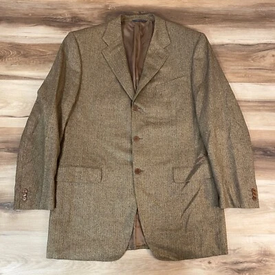 Trussini Sportcoat Mens 44L Loro Piana Wool Blazer Brown Herringbone EUR 54 - Image 1 of 4