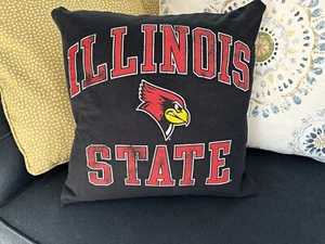 Illinois State University NCAA Redbirds upcycled 16x16 Throw pillow cover only - Picture 1 of 11