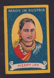 Ancienne étiquette  Allumettes   Autriche  BN180333 Femme Merry Jan Inde - Imagen 1 de 1