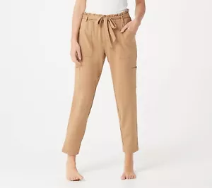 AnyBody 2X Pantalones de Terry Francés Negros con Bolsa de Papel Cintura - Imagen 1 de 4
