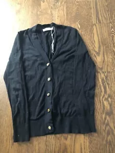 New Tory Burch Black Small Cotton Simone cardigan - Picture 1 of 3