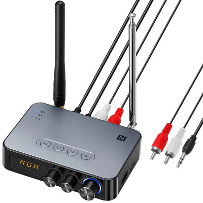 98ft Long Range 5.1 Bluetooth Audio Transmitter Receiver NFC Cordless Adapter - Image 1 of 4