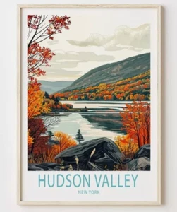 Hudson Valley Travel Poster, Hudson Valley Newyork Wall Art - Picture 1 of 4