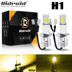 2x H1 LED Auto Lichter Scheinwerfer Nebelscheinwerfer Birnen Set Fern-/Abblendlicht 3000K gelb HID - Bild 1 von 19
