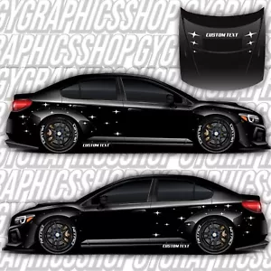 Calcomanías personalizadas para puerta de carreras con capucha de librea de estrellas de 4 puntos bandera lateral JDM - Imagen 1 de 8