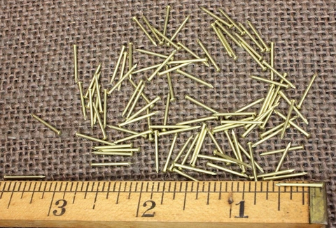 1/2” SOLID BRASS BRADS 100 NAILS 20 gauge Escutcheon pins tiny head USA made Cover