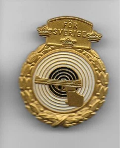 Standard Sport Pistol Gold For Sweden Suede Gun Original Shooting Metal Pin - Picture 1 of 1