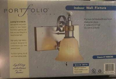 PORTFOLIO LIGHTING Indoor Wall Fixture Vanity Bar Light Platinum Polished Brass - Image 1 of 2