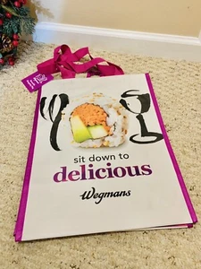 Wegmans Reusable Shopping Bag w/ Plastic Support Liner PURPLE, Sushi- BRAND NEW! - Picture 1 of 8