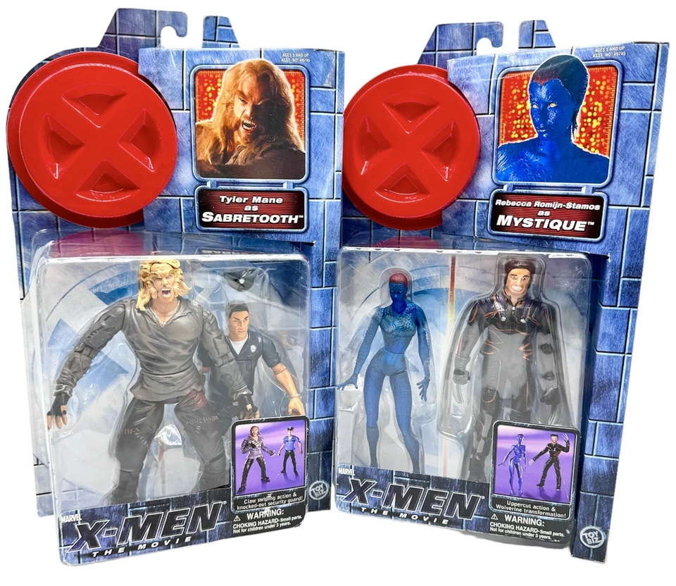 Juego de 2 figuras de acción Marvel X-Men Legends Sabretooth y Mystique Toybiz Foto 1 de 4