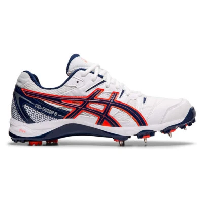 ASICS Cricket Shoes Spikes, Gel Gully 5, Batting SpinBowling White/Blue Expanse - Image 1 of 3