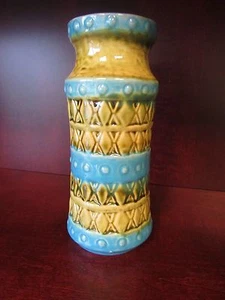 Carstens Tonnieshof Mark W Germany MidCentury Modern Vase Turquoise Green Brown  - Picture 1 of 13