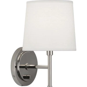 Robert Abbey Bandit 1 Light Wall Sconce, Polished Nickel - S349 - Picture 1 of 1
