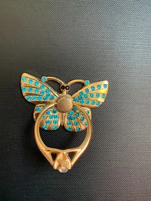 Soporte giratorio para anillo de teléfono celular LiliDreamStore 360 agarre-cristal mariposa Foto 1 de 4