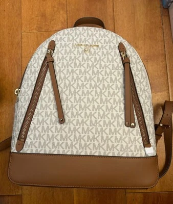 NWT Michael Kors Brooklyn-Medium Backpack Vanilla/Acrn Retails $328 - Image 1 of 4