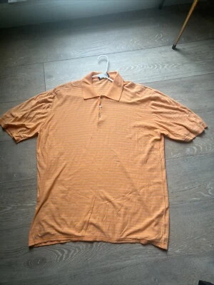 Solemare Maus & Hoffman Shirt Mens L Polo Melon Stripe Knit  Cotton Italy - Image 1 of 4