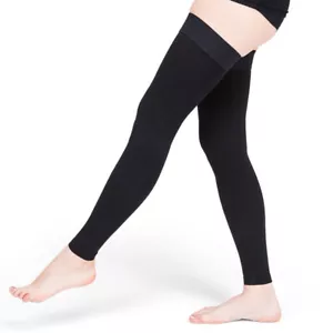 Calze Mediche a Compressione Unisex Coscia Alta 20-30 mmHg Punta Aperta Calze Edema - Foto 1 di 14