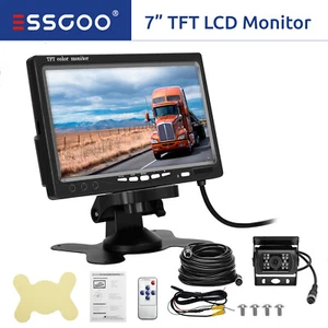 ESSGOO 7 "Monitor Coche Cámara de visión trasera Cámaras de estacionamiento Cámara trasera Camión de autobús - Imagen 1 de 12