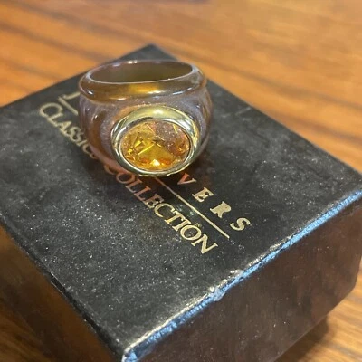 Anillo Joan Rivers imitación topacio y ámbar lucita talla 6,5 #7338 Foto 1 de 4