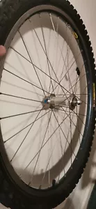 Mavic 220 ub blue Alloy 26" Front Bike Cycle Wheel WTB Grease Guard QR Hub - Picture 1 of 10