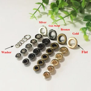 100 juegos Ojal de latón con arandela Remache de rombo para zapatos Bolso Cinturón de cuero DIY - Imagen 1 de 17