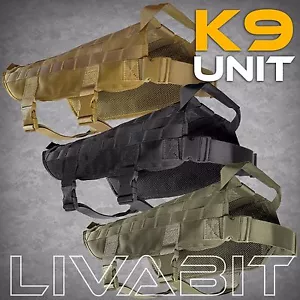 Tactical K9 Police Dog 1000D Nylon Service Molle Harness Vest for Canine Hiking - Picture 1 of 26