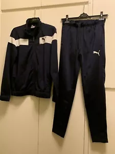 Tuta Puma Uomo in Acetato Blu Bianco Tg. S - Foto 1 di 12