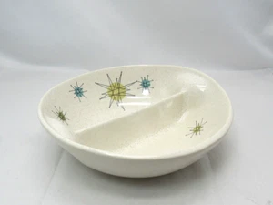 Vintage Franciscan Atomic Starburst Divided Vegetable Dish Bowl 8.5" MCM Retro - Picture 1 of 9