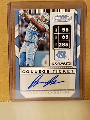 Jason Strowbridge 2020 Contenders College Ticket Autograph Miami Dolphins DE - Image 1 of 2