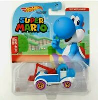 Hot Wheels Super Mario Character Cars Light Blue Yoshi & Mario Bundle NEW
