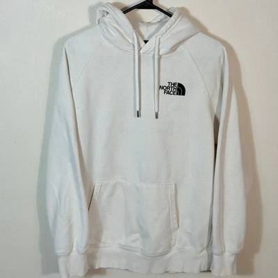 The North Face Womens White Logo Hoodie Sweatshirt Size Large Casual FLAW - Image 1 of 4