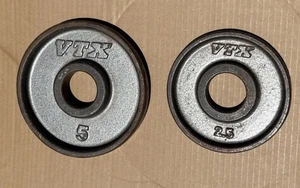 Vintage VTX 1 / 2.5 Lb And 1 / 5 Pound Olympic Weight Plates 2 Plates Total - Picture 1 of 10