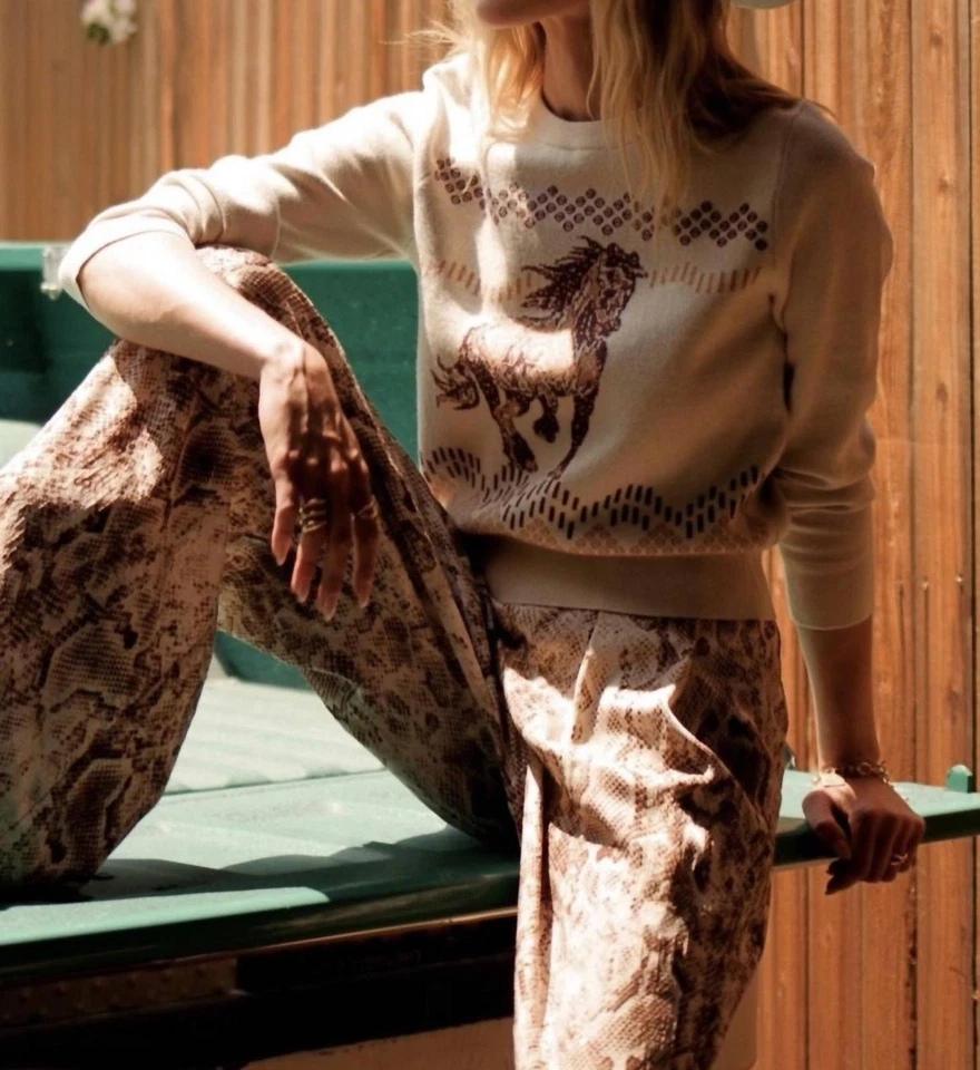 Suéter Skies Are Blue con motivo de caballo beige Foto 1 de 1