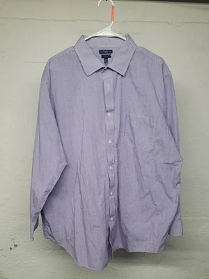 Camisa de vestir Croft & Barrow para hombre manga larga con botones 18,5 34 35 púrpura a cuadros Foto 1 de 4