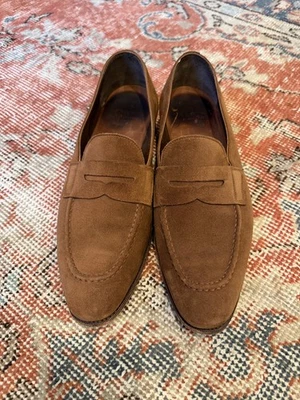 CARMINA Simpson Brown Polo Suede Leather Penny Loafers Shoes UK 7 US 8 - Image 1 of 4