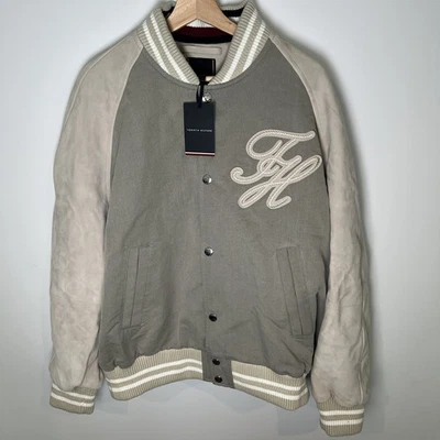 Tommy Hilfiger T1 Suede Varsity Bomber Sandalwood XL NWT (Minor Marks) Mainline - Image 1 of 4