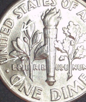 1999 Clashed Die Roosevelt Dime US Error Coin 10c - Image 1 of 4